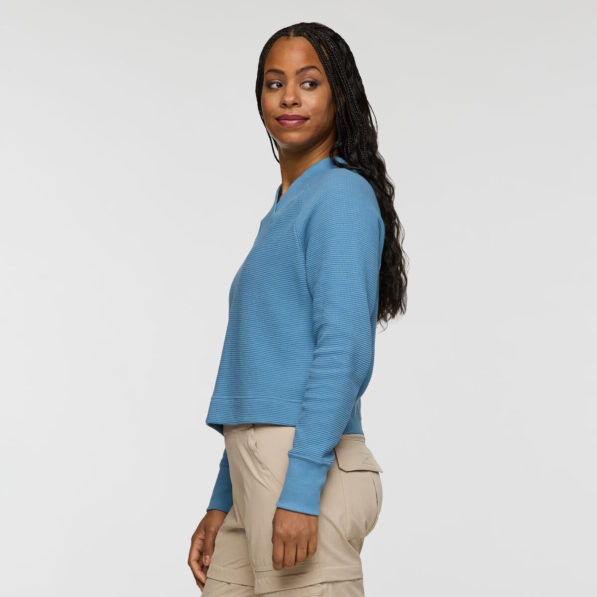Alternative view of Atajo Long-Sleeve Waffle V-Neck - Women's